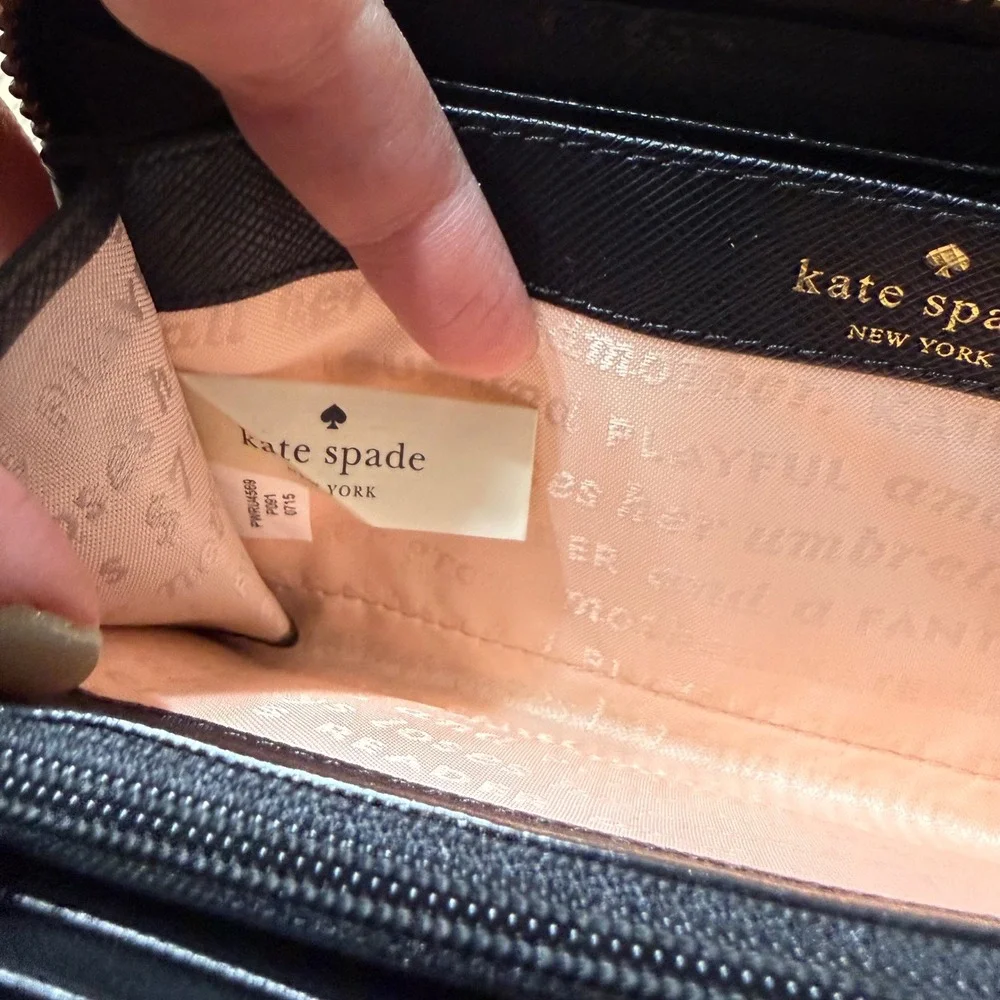 Kate Spade Black Candy Continental‎ Large Zip Around Wallet